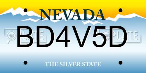 BD4V5D Nevada License Plate