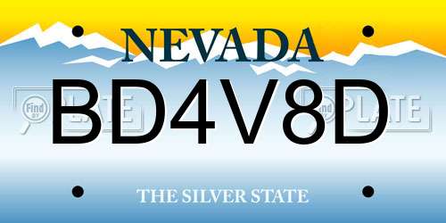 BD4V8D Nevada License Plate