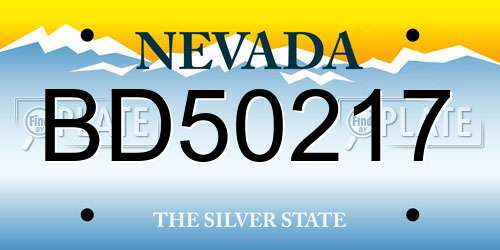 BD50217 Nevada License Plate