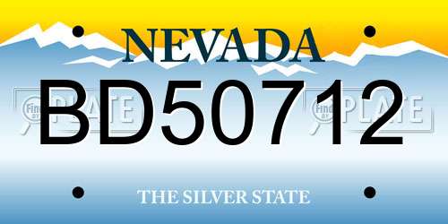 BD50712 Nevada License Plate