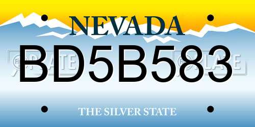 BD5B583 Nevada License Plate