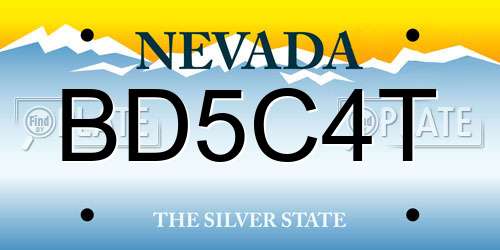 BD5C4T Nevada License Plate