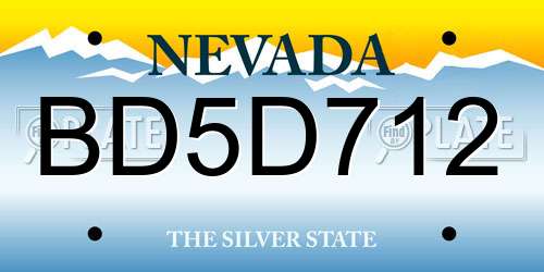 BD5D712 Nevada License Plate