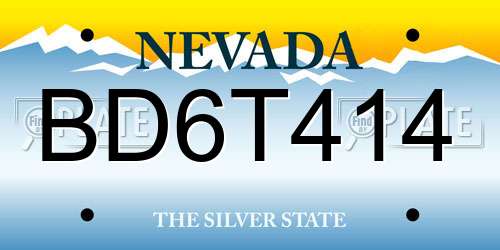 BD6T414 Nevada License Plate