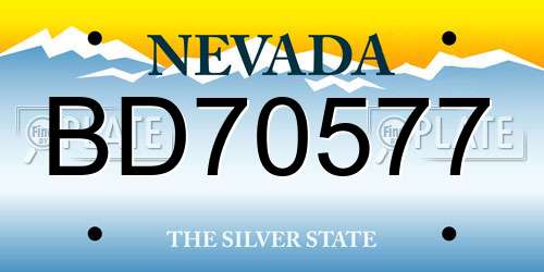 BD70577 Nevada License Plate