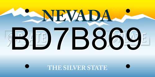 BD7B869 Nevada License Plate