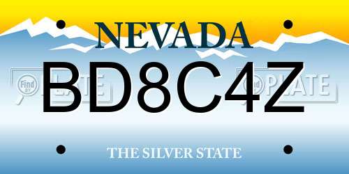 BD8C4Z Nevada License Plate