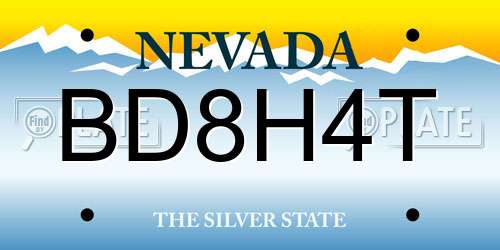 BD8H4T Nevada License Plate