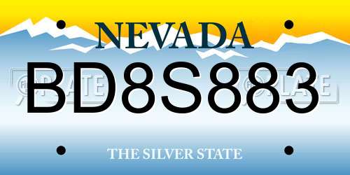 BD8S883 Nevada License Plate