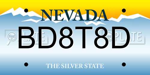 BD8T8D Nevada License Plate