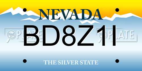 BD8Z1I Nevada License Plate