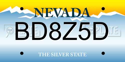 BD8Z5D Nevada License Plate