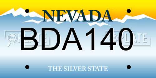 BDA140 Nevada License Plate
