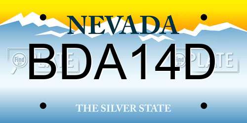 BDA14D Nevada License Plate