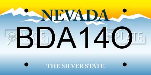BDA14O Nevada License Plate