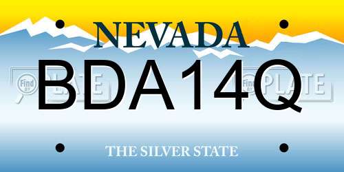 BDA14Q Nevada License Plate