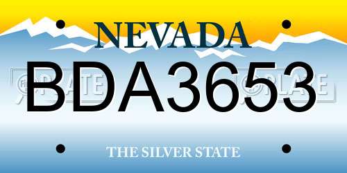 BDA3653 Nevada License Plate