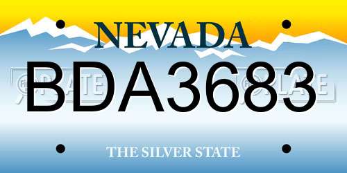 BDA3683 Nevada License Plate