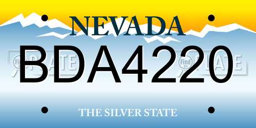 BDA4220 Nevada License Plate