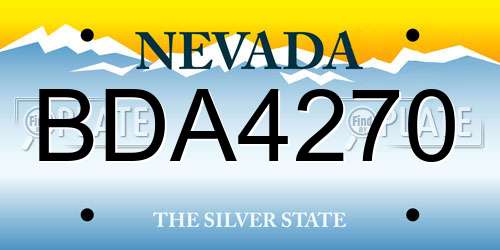 BDA4270 Nevada License Plate