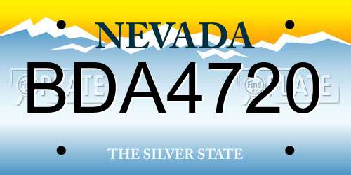 BDA4720 Nevada License Plate