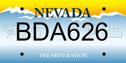 BDA626 Nevada License Plate