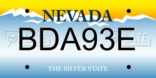 BDA93E Nevada License Plate