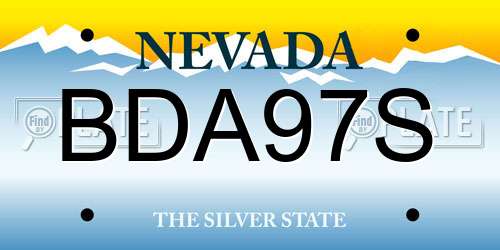 BDA97S Nevada License Plate