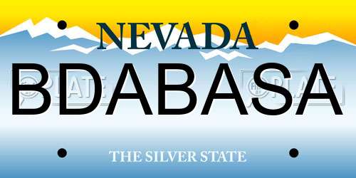 BDABASA Nevada License Plate