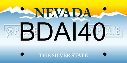 BDAI40 Nevada License Plate