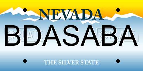 BDASABA Nevada License Plate
