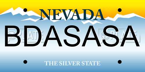 BDASASA Nevada License Plate