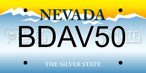 BDAV50 Nevada License Plate