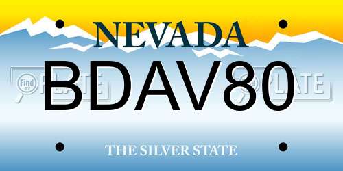 BDAV80 Nevada License Plate