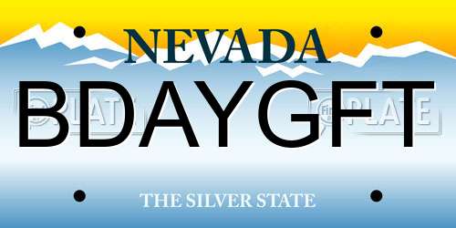 BDAYGFT Nevada License Plate