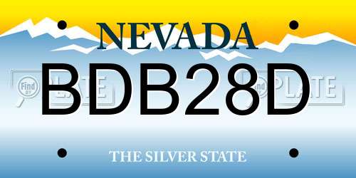 BDB28D Nevada License Plate