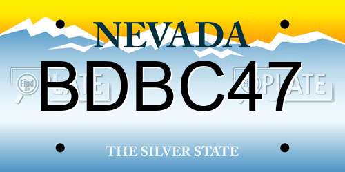 BDBC47 Nevada License Plate