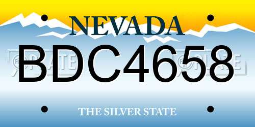 BDC4658 Nevada License Plate