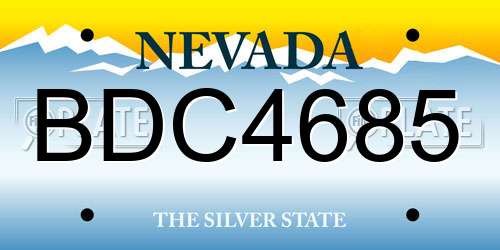 BDC4685 Nevada License Plate
