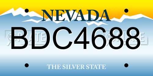 BDC4688 Nevada License Plate