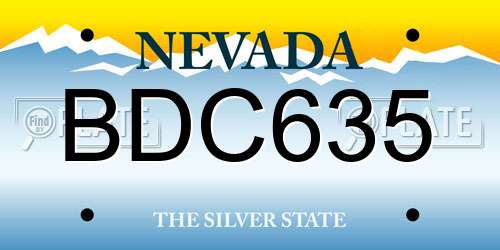 BDC635 Nevada License Plate