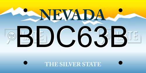 BDC63B Nevada License Plate