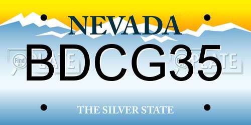 BDCG35 Nevada License Plate