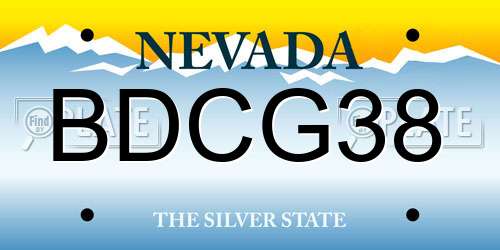 BDCG38 Nevada License Plate