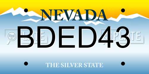 BDED43 Nevada License Plate
