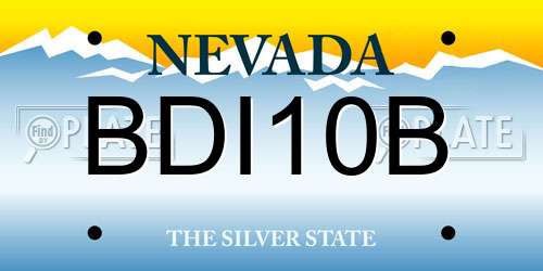 BDI10B Nevada License Plate
