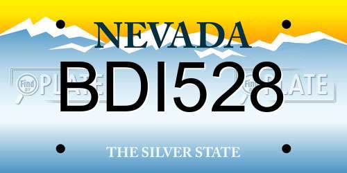 BDI528 Nevada License Plate
