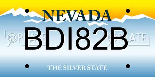 BDI82B Nevada License Plate