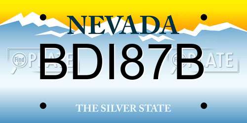 BDI87B Nevada License Plate