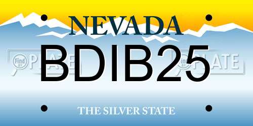 BDIB25 Nevada License Plate